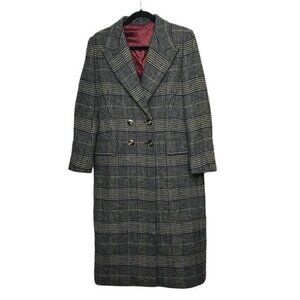 AlexaChung Gray Plaid Double Breasted Felted Coat Alexa Chung Size US 4 - 6